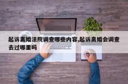 起诉离婚法院调查哪些内容,起诉离婚会调查去过哪里吗