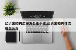 起诉离婚的流程怎么走手续,起诉离婚具体流程怎么走